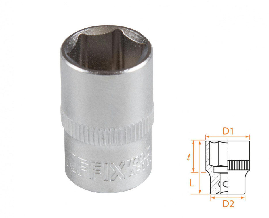 Головка торцевая стандартная шестигранная 3/8", 13 мм AFFIX AF00030013